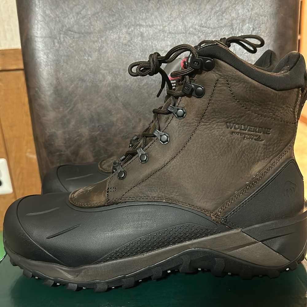 Wolverine Brown and Black Men's Waterproof Work Boots